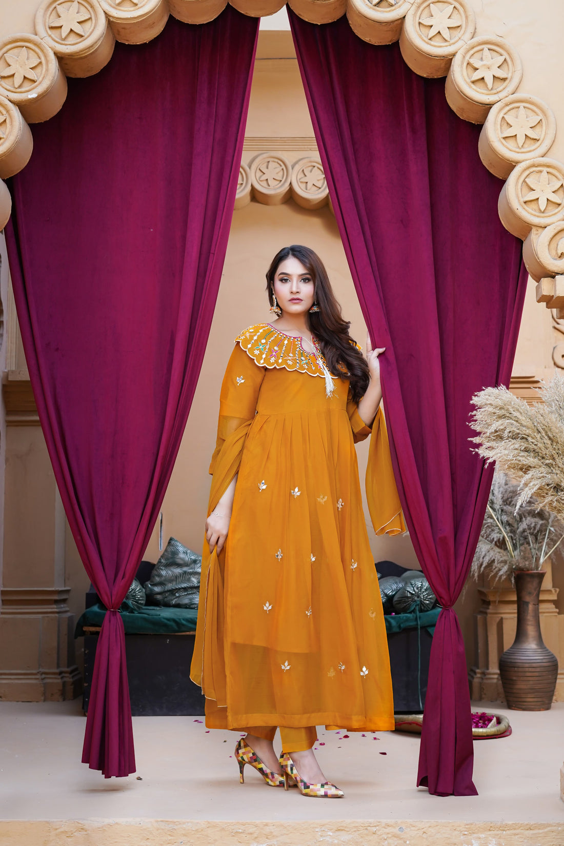 Muntaha Chiffon Embroidery Maxi 3Pc