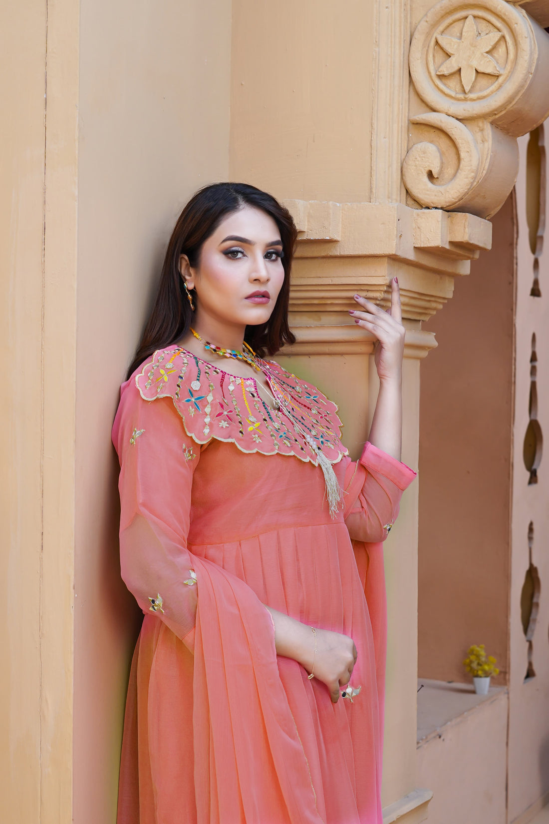 Muntaha Chiffon Embroidery Maxi 3Pc
