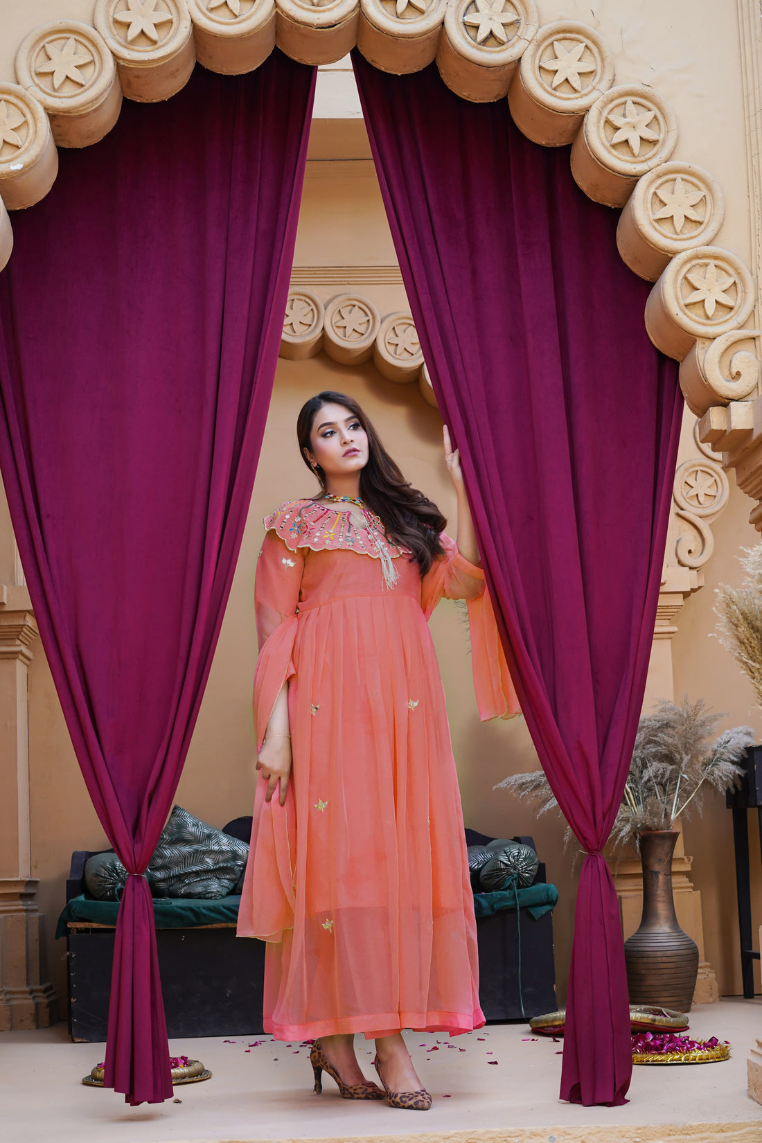 Muntaha Chiffon Embroidery Maxi 3Pc