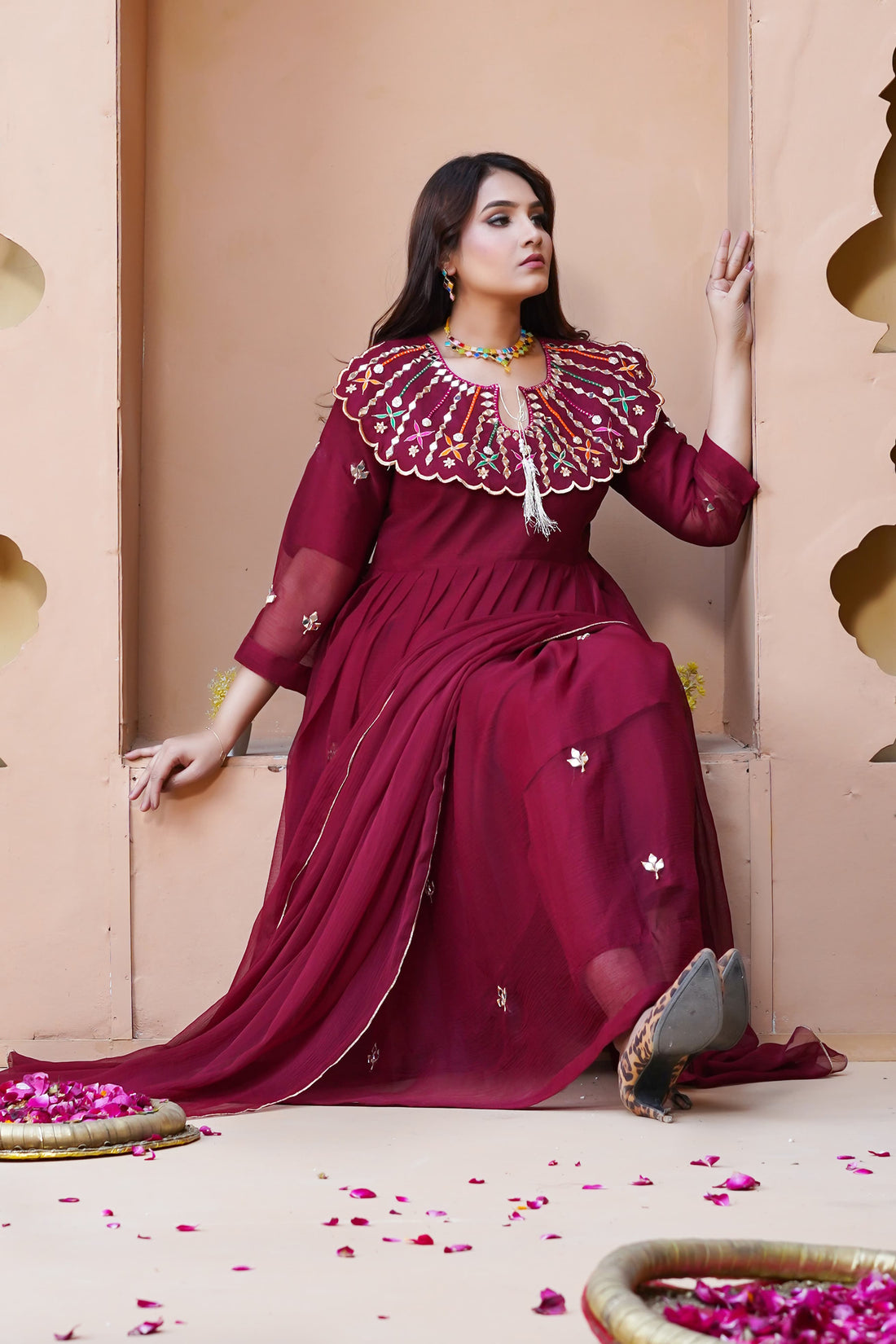 Muntaha Chiffon Embroidery Maxi 3Pc