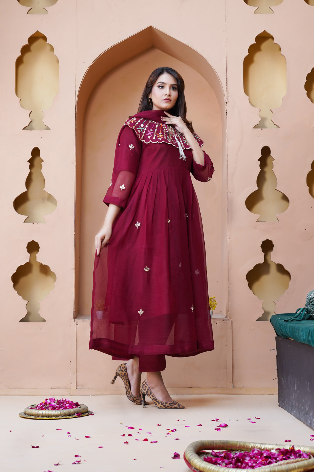 Muntaha Chiffon Embroidery Maxi 3Pc